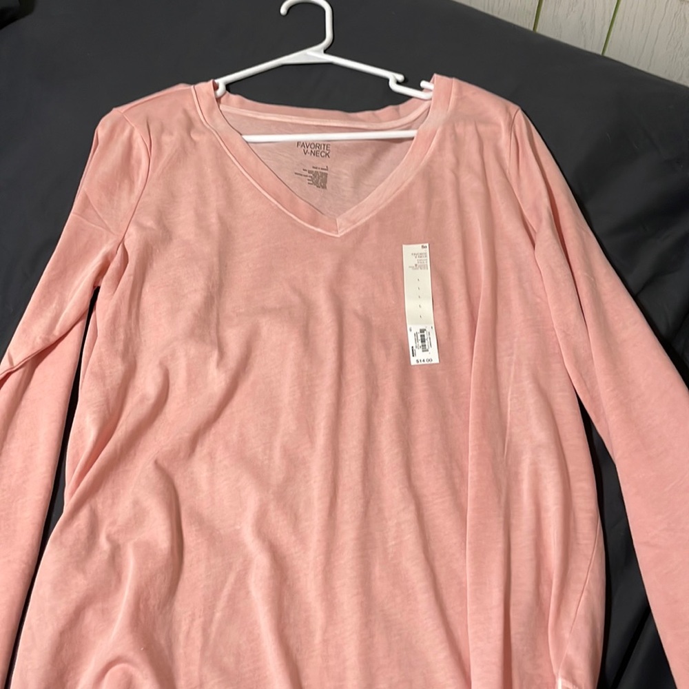 pink v-neck size large